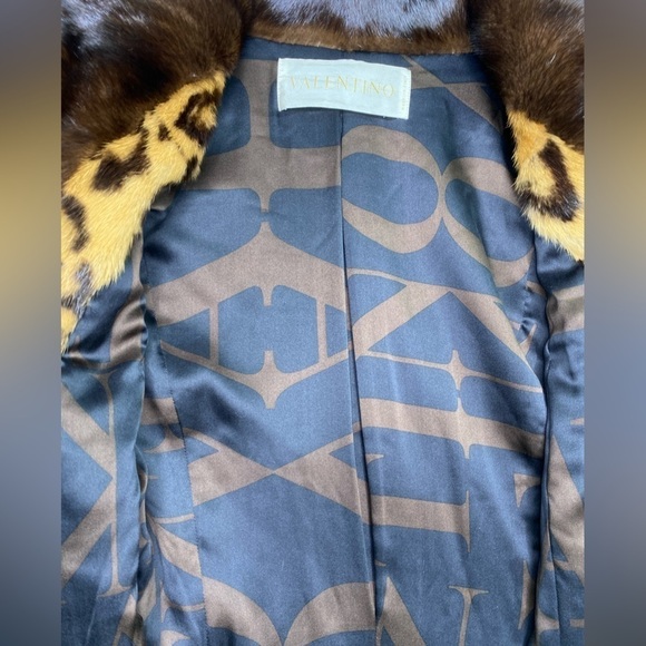 Valentino Runway Vintage Leopard Print Mink Fur Coat with Genuine Alligator Belt - Picture 7 of 11